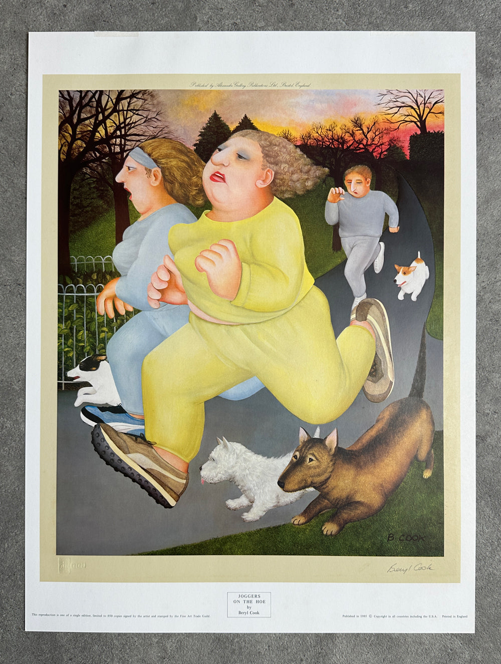 Joggers on the Hoe (lithograph)