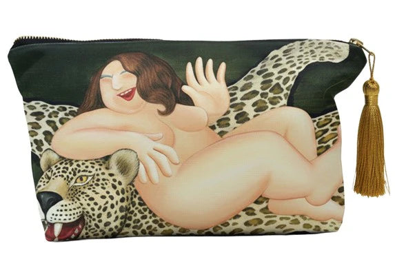 Nude on Leopardskin Make Up Bag