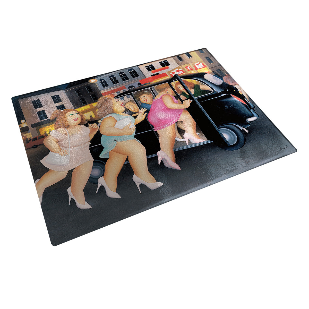 Girls in a Taxi Chopping Board