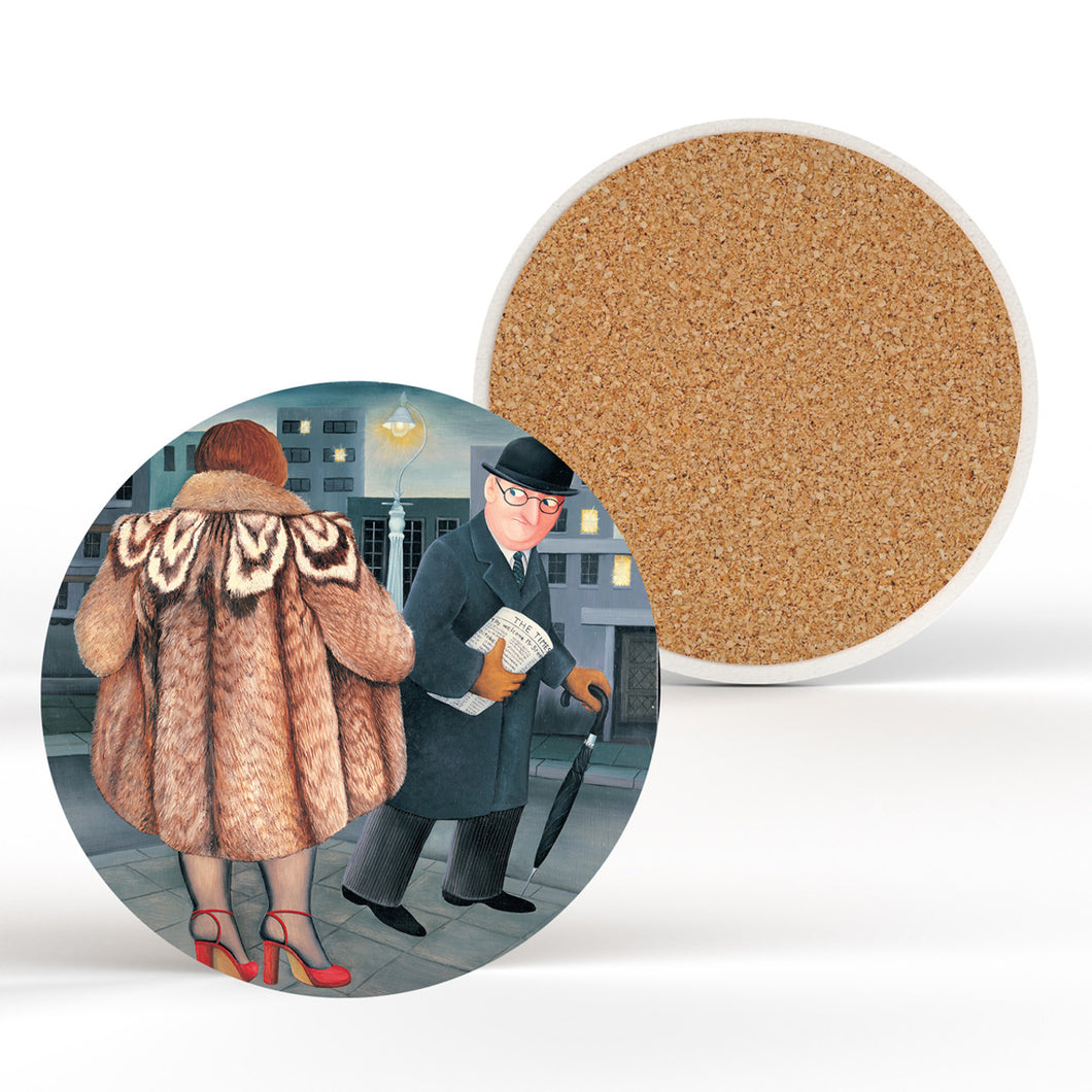 My Fur Coat Ceramic Coaster